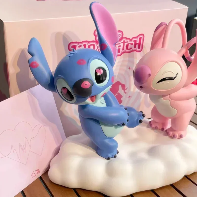 Anime Stitch Angel Couple Limited Models Tideplay Kawayi Figure Model Toy Doll Collection Decoration Girl Valentine's Day Gift