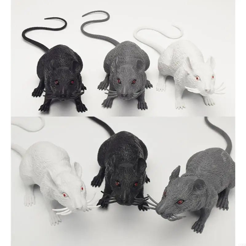 CORB Realistische Quietschen Mäuse Spielzeug gefälschte Maus -Streichprops für Haustierspiele und Halloween -Dekoration