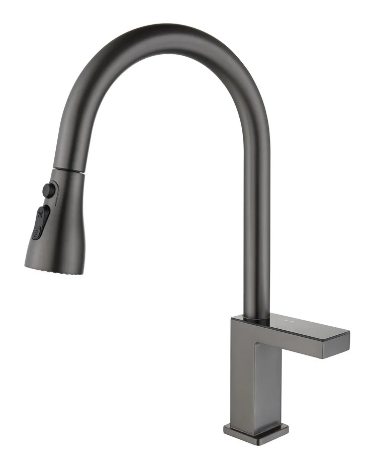 풀아웃 수도꼭지 유도 디지털 디스플레이 세면대 수도꼭지는 주방 설거지에 사용됩니다