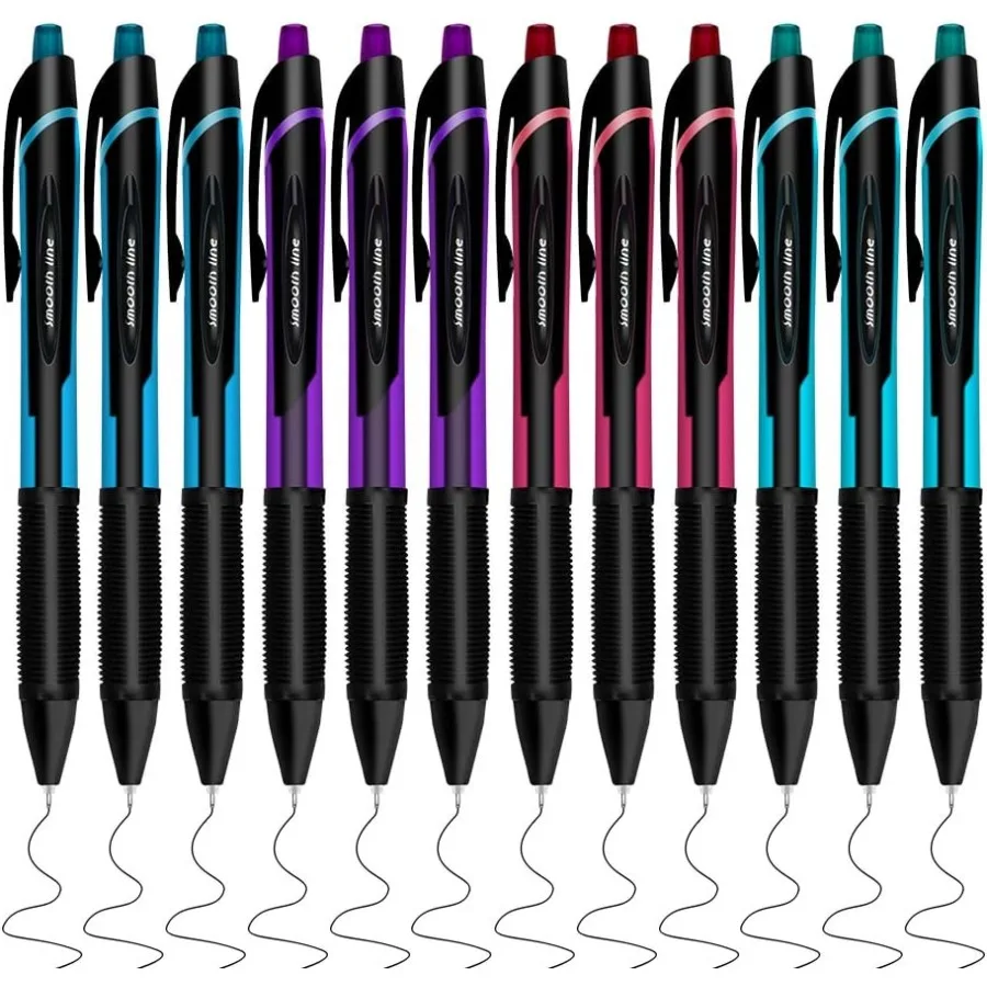 

Gel Pens Black Fine Point Gel Pen for Super Smooth Writing 0.5mm Retractable Pens with QuickDrying Ink Innovated Tip Tech 12 Pa