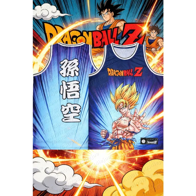2026 Anime Dragon Ball Z Goku Super Saiyajin Ärmelloses Basketball-Trikot Übergroßes Freizeit-Sport-Outdoor-Fitness Atmungsaktives Tanktop