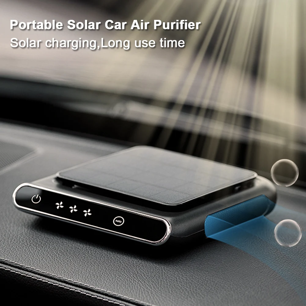 

Car Air Purifier Portable Wireless Air Ionizer Solar Odor Eliminator Smoke PM2.5 HEPA Filter Negative Ion Deodorant in Car