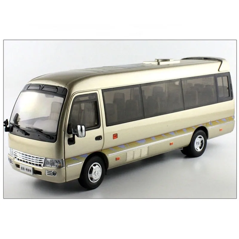 Diecast Alloy 1:24 Scale Jinlv Coaster Business Van Minibus Model Adult Classic Collection Display Ornament Souvenir Gift