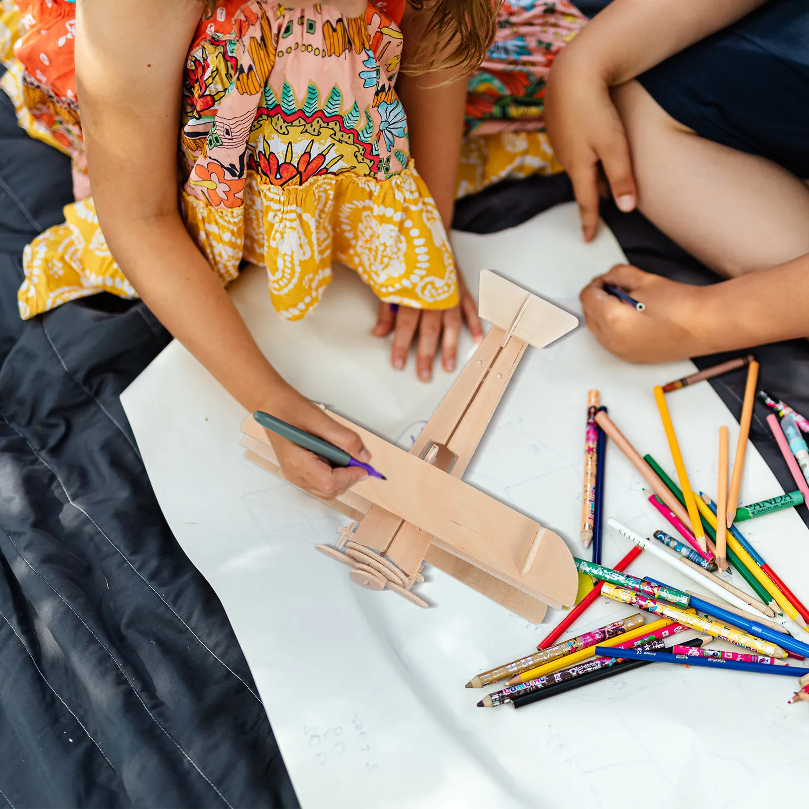 

3Pcs Wooden Airplane Construction Kit DIY Painting Craft for Children Ages 6-12 Educational Assembly Puzzle Home Office Bedroom