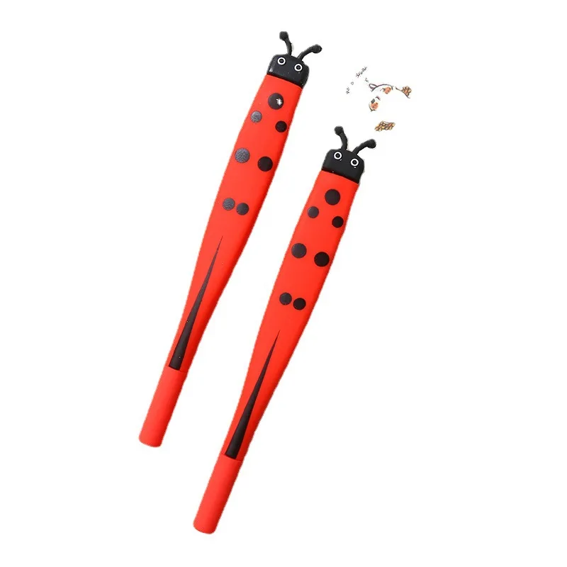 48PCS Creative Stationery Student Cute Cartoon Animal Soft Gel Neutral Pen Silicone Pen Black Flower Pen Manufacturer Spot