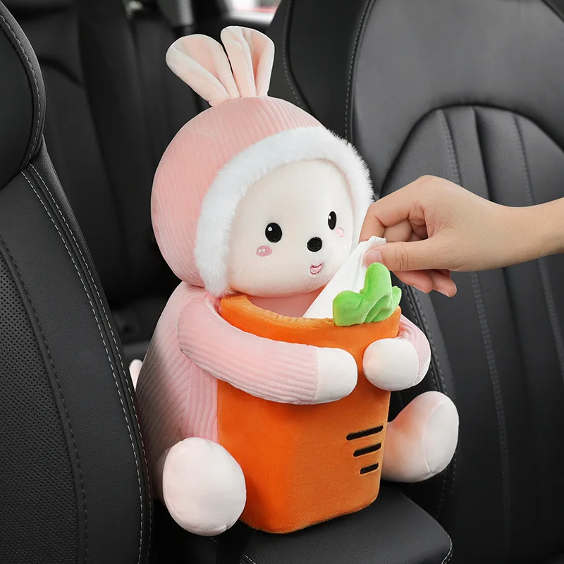 

Creative car tissue box, garbage bin, 2-in-1 multifunctional car armrest box, paper drawer, cute car supplies