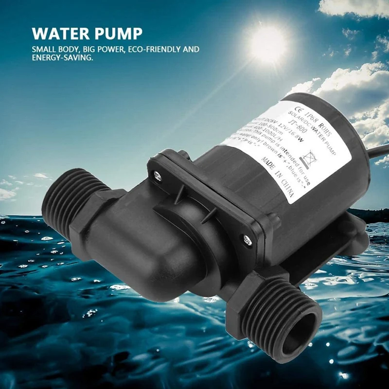 Pompa Air tanpa sikat, pompa air DC Mini JT-800D-12 12V 1,5 a 70 l/H untuk sistem sirkulasi kolam ikan kecil air mancur akuarium