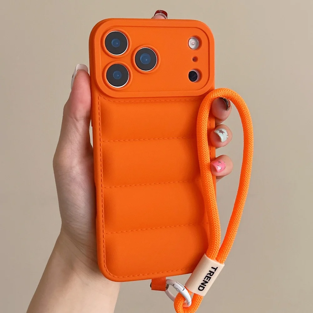 Handschlaufe Kordel Daunenjacke Silikonhülle für iPhone 18 17 16 15 14 13 12 11 Pro Max XR XS 8 Plus Kameraschutz Weiche Hülle – Detail 12