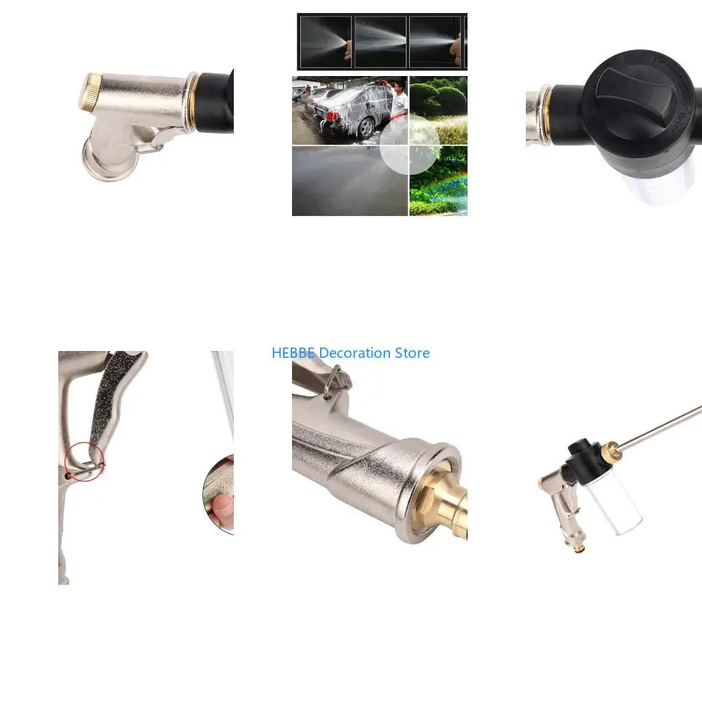 B0KC Foam Sprayer Nozzle Car Washing Multifunction Cleaning Tool for Indoor Outdoor Car Washer Foam Foam Guns Tools