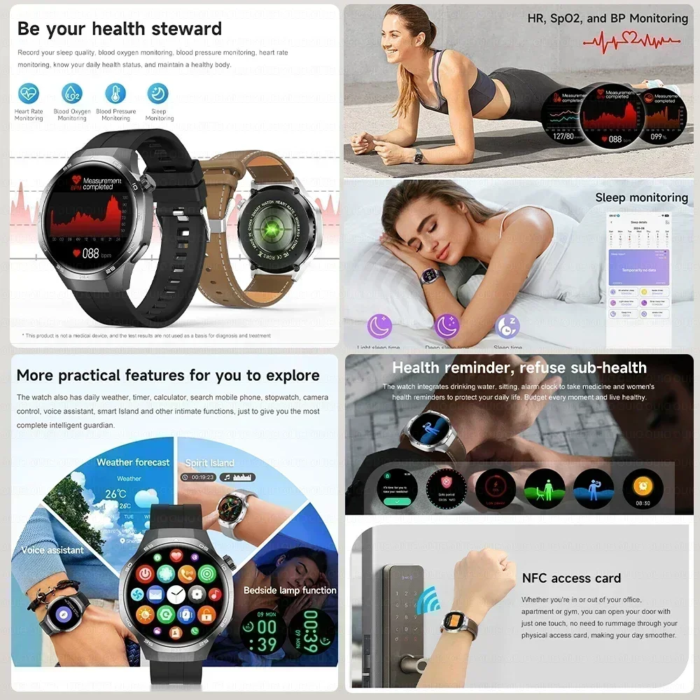 2025 Nieuwe Voor Huawei GT 5 Pro Max Smart Horloge AMOLED Scherm Mannen GPS Track Kompas Hoogtemeter Waterdichte Bluetooth Oproep smart watch