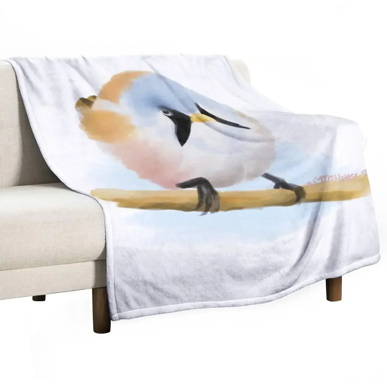 Bearded Reedling Throw Blanket Decorative Sofa Quilt for winter Blankets