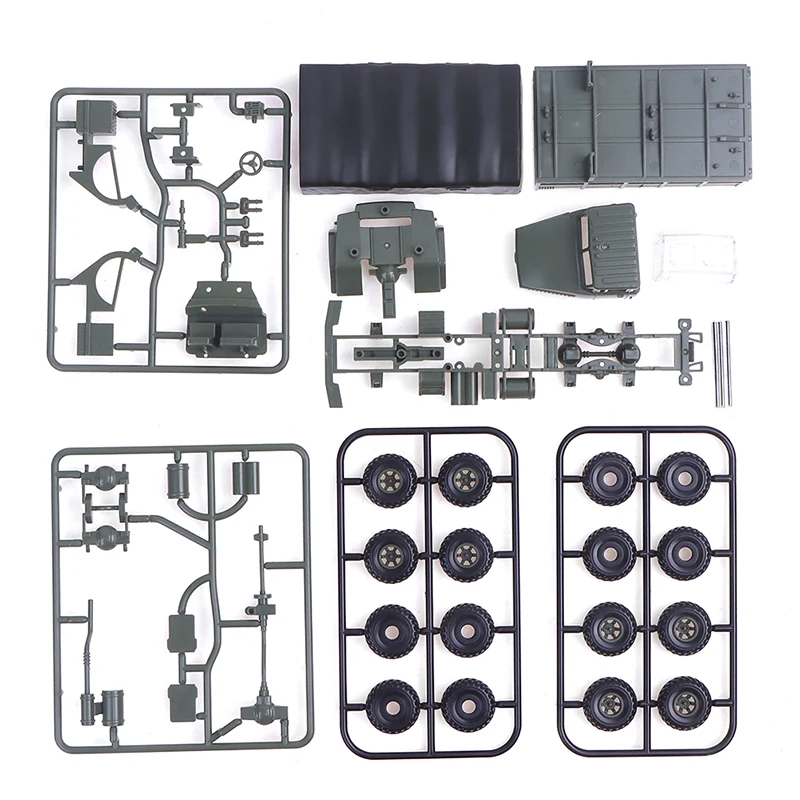 1Pc 1:72 Scale Ukraine Russian KrAZ-260 Tractor Military Vehicle Truck Toy Block Car Assembly Model Building DIY Army Collection