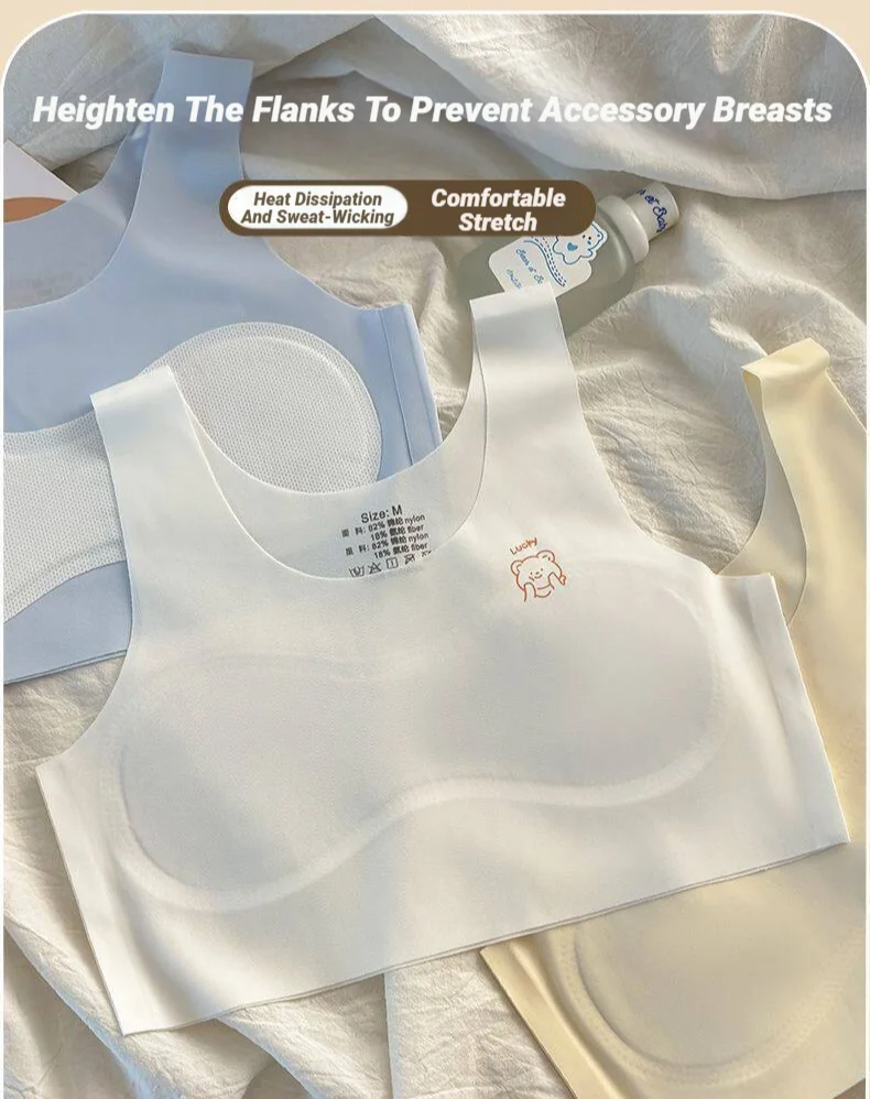 3-teiliges, bequemes, atmungsaktives, einfaches Trainings-BH-Unterhemd für Teenager, weiche, elastische, hautfreundliche Dessous für Mädchen, ohne Stahlring – Detail 9