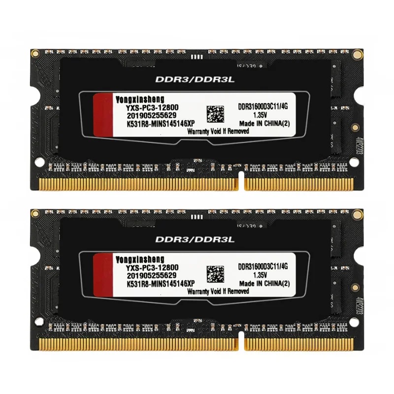 Black 2GB 4GB 8GB RAM PC3L-12800 14900 Laptop SO-DIMM DDR3L 1600 1866MHz Memory RAM 1.35V NON ECC