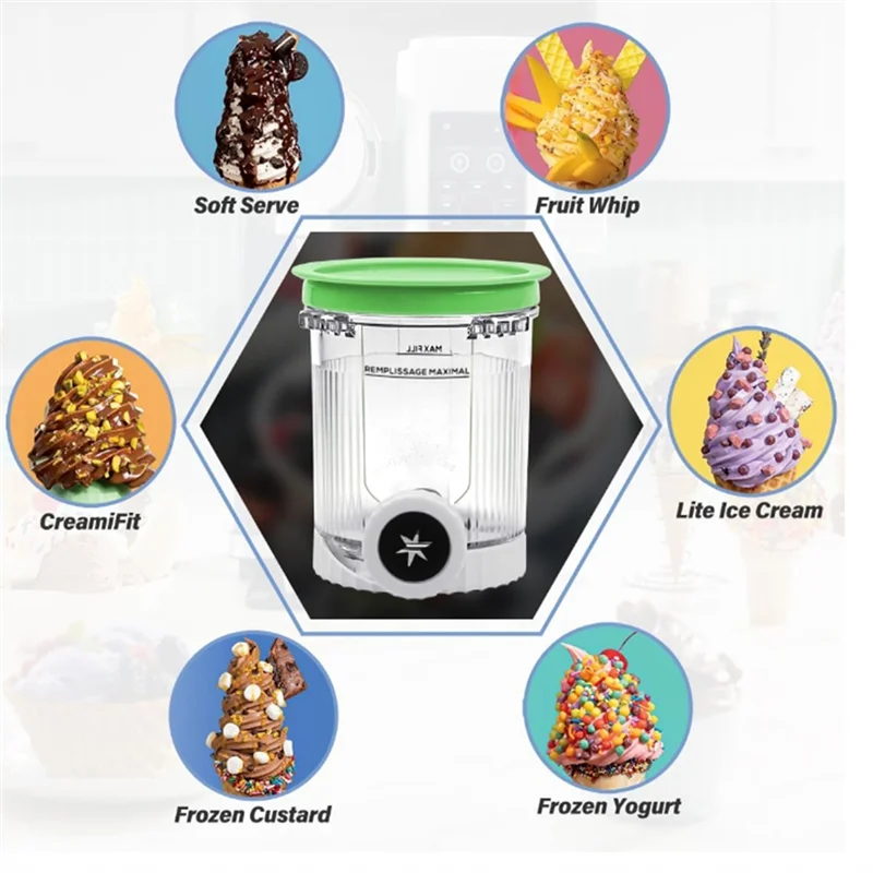 HIM-Creme Pints E Capas 4 Pacote Para Série NC700 Ninja Swirl Sorvete & Soft Serve Makers Substituição Para Creami Swirl NC701