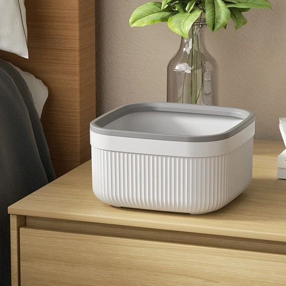 

2Pcs Mini Trash Can White Desk Bucket Strong Waste Storage Suitable Desk Kitchen Coffee Table Dresser Nightst Small