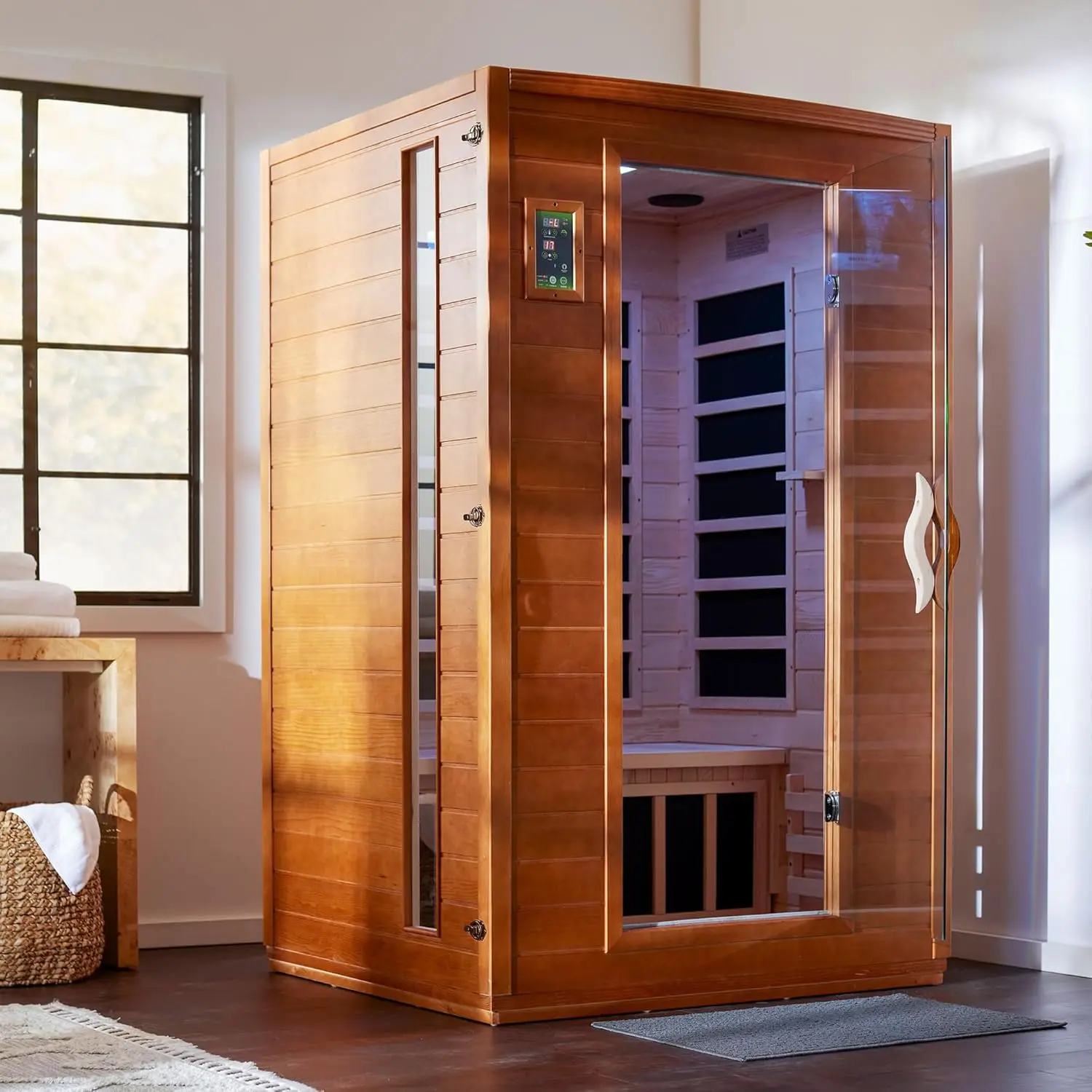 

DYNAMIC SAUNAS Andora 2 Person Low EMF FAR Infrared Sauna Home Spa with Bluetooth Speaker, Chromotherapy Lighting