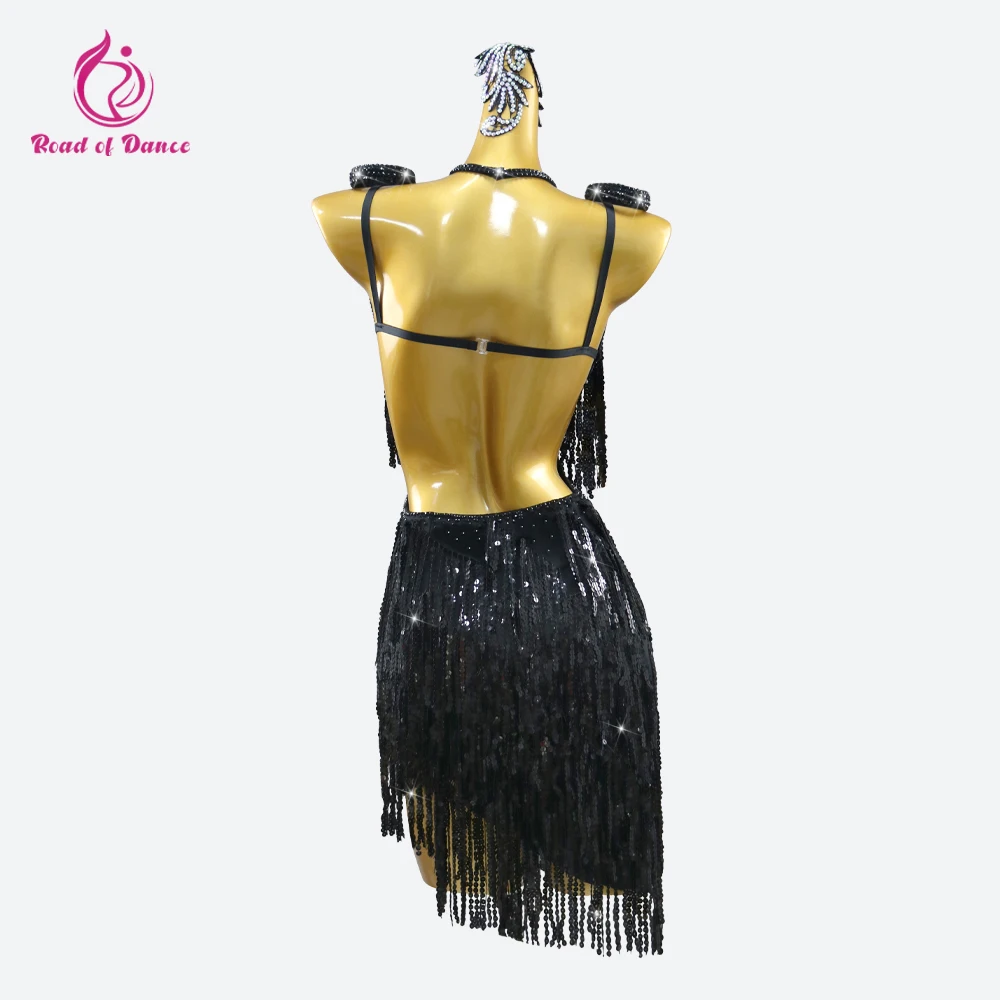 Latin Dance Suit Clothes For Girls 2025 Party Prom Skirt Parties Dress Elegant Women's Fringe Midi Outfit Practice Sport Costume image 5
