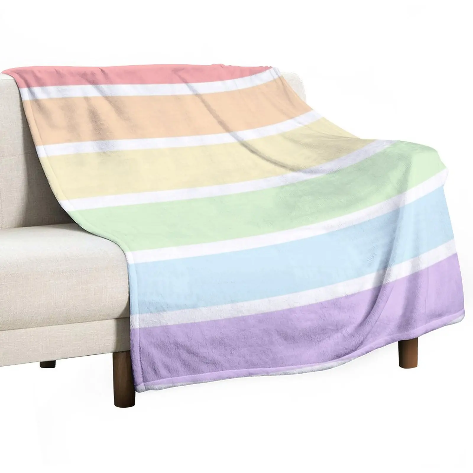 

Pastel Rainbow Stripes Throw Blanket Softest Blanket Heavy Blanket