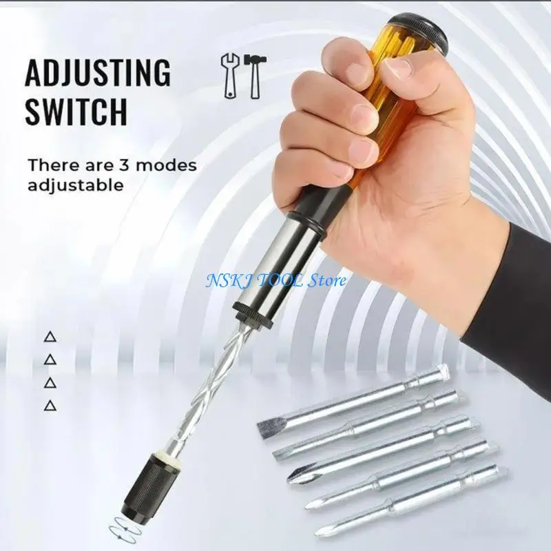 

L8RC Push Pull Ratchet Screwdriver Semi Automatic Adjustment Spirals Ratchet Screwdriver with Replaceable Head Disassembly