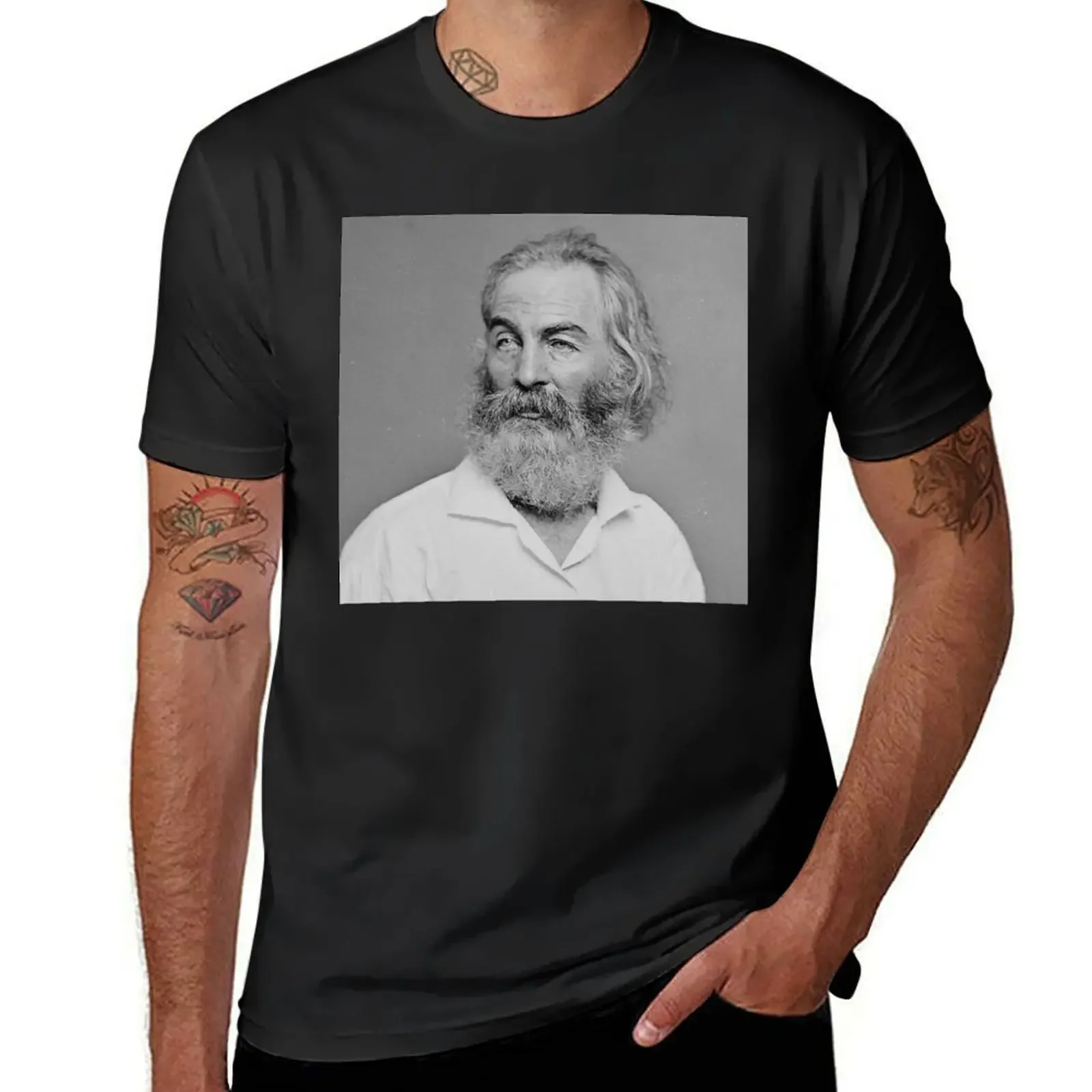 Essayist Walt Whitman T-Shirt blacks plain mens clothes