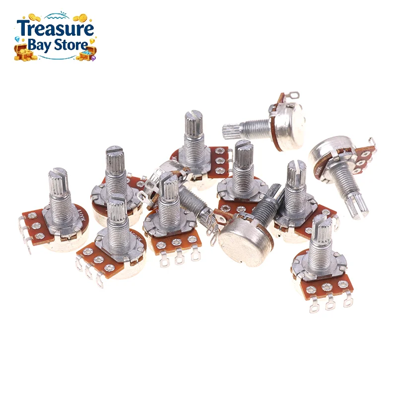 A500K B500K A250K B250K A50K B50K A25K B25K Potentiometer Splined Small Pot Electric Guitar Bass Effect  Tone Volume18mm