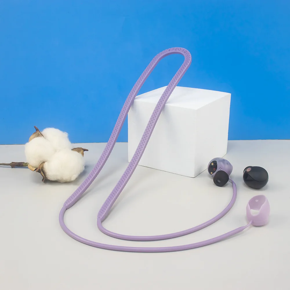 

​for Sony WF-1000XM5 Silicone Anti-lost Lanyard Bluetooth-compatible Headset Non-slip Rope Purple Blue White Black