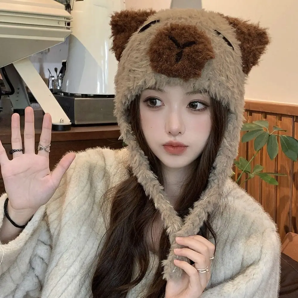 أزياء الشتاء الدافئة فو الفراء قبعة صغيرة الباردة واقية رشاقته الدافئة الدب قبعة المنغولية قبعة النساء الملحقات