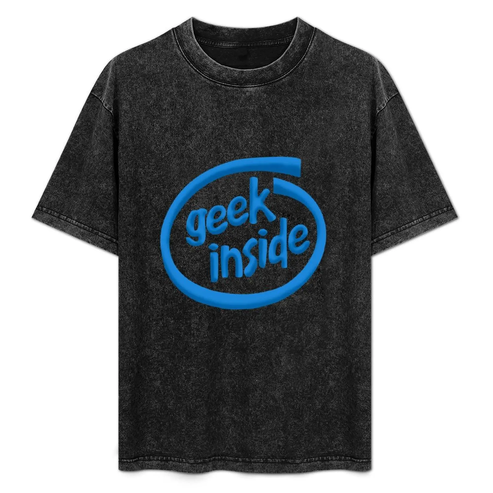 

Geek inside T-Shirt baggy shirts blue archive kawaii clothes boys whites mens big and tall t shirts