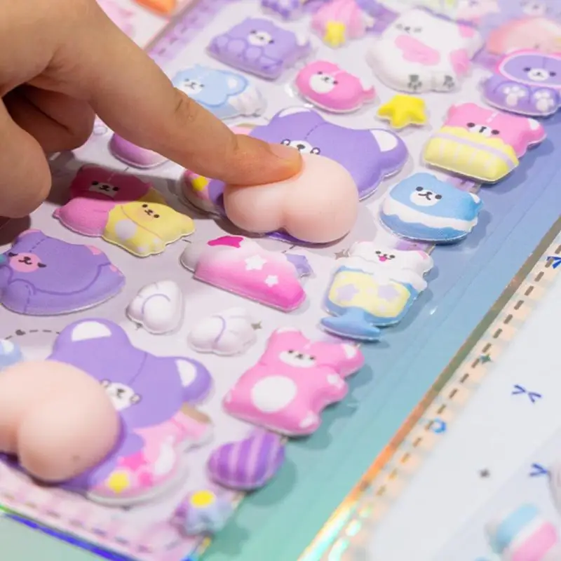 

3D Cartoon Animal Soft Puffy Butt Stickers DIY Scrapbooking Journal Phone Case Decoration Sticker School Office Supplies