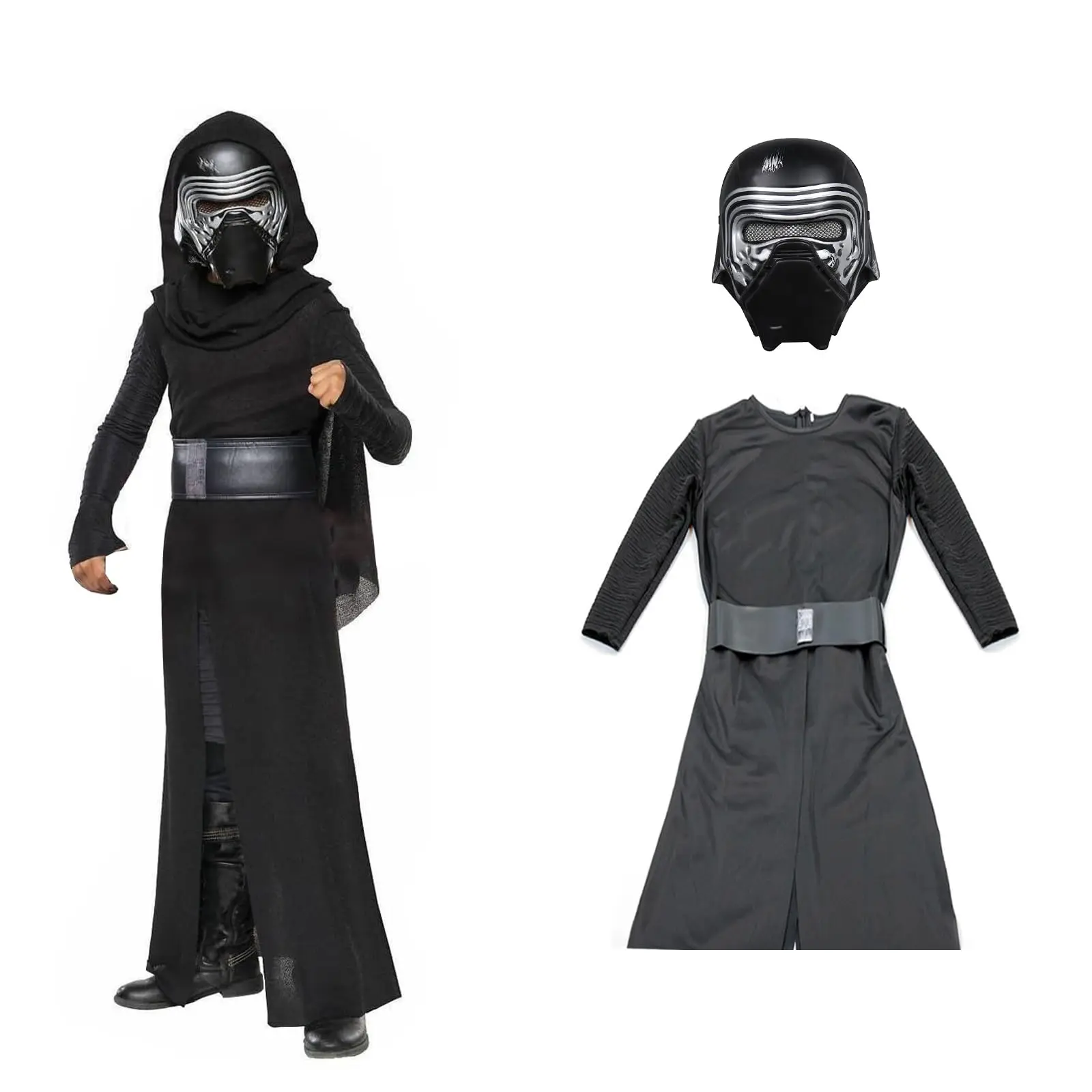 

Black Alien Costume Black Knight Costume Set Anime Mask Halloween Outfit Cosplay Props