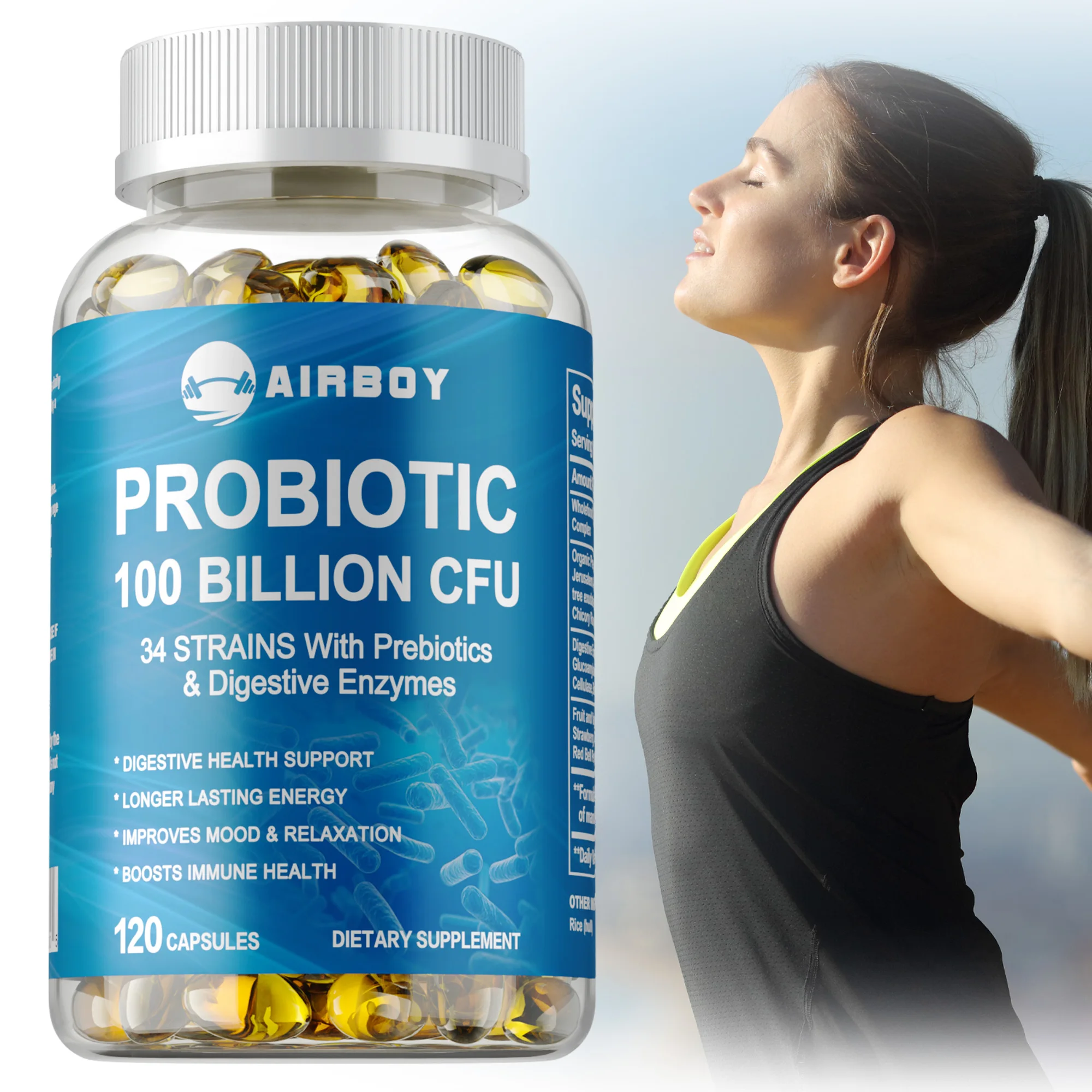 

Probiotics 100 Billion CFU - Reduces Bloating, Intestinal Health, Balances Intestinal Flora, Enhanced Digestive System Function