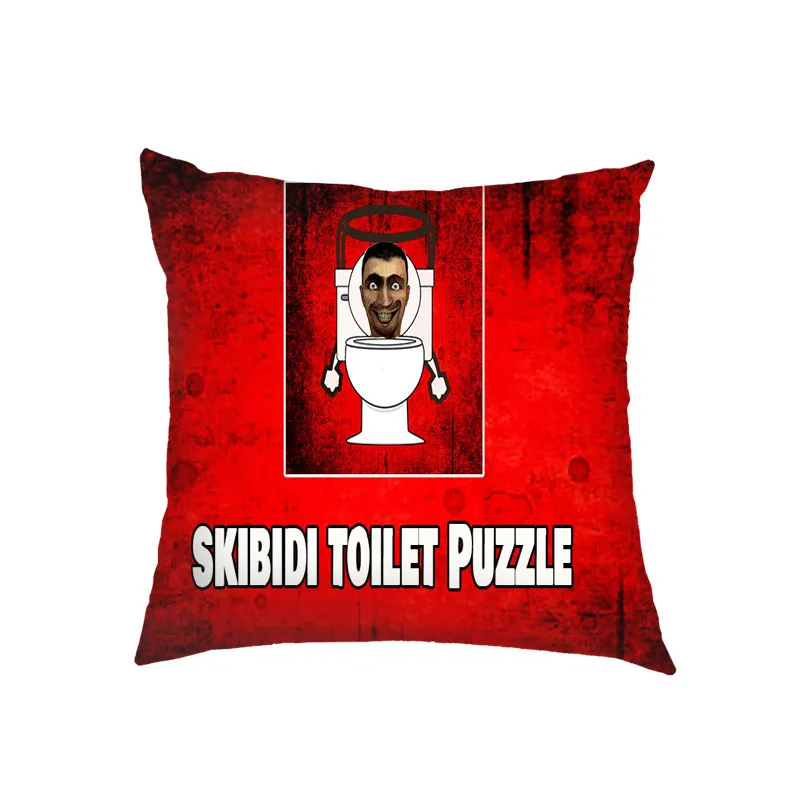 Pillow Square Skibidi Toilet Toilet Pillowcase Digital Printed Velvet Sofa Cushion Cover Fashion Casual Cool Pillowcase Gift