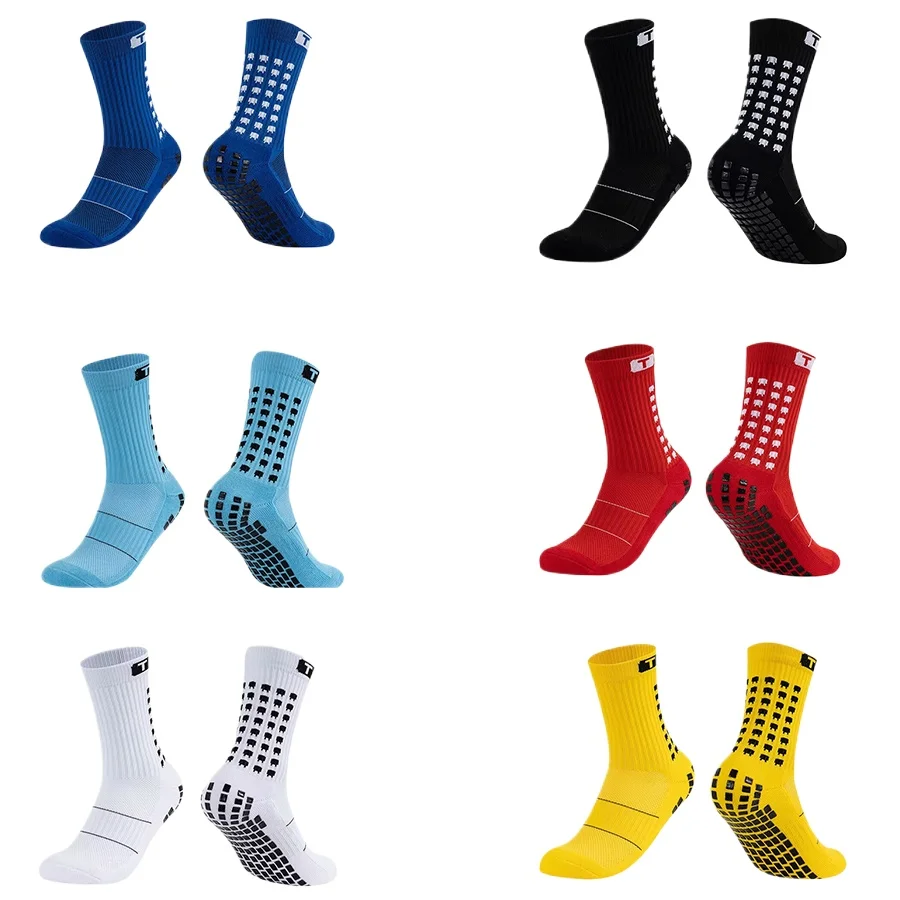 2024 Socks New Football Non Slip Cotton Square Silicone Suction Cup Grip Anti Slip Soccer Sports Men Women Sport Baseball Rugby