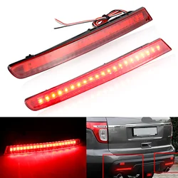 1Pair OEM Red Lens Driver/Passenger Sides LED Bumper Reflectors Rear Fog Lights For 2011-2015 Ford Explorer