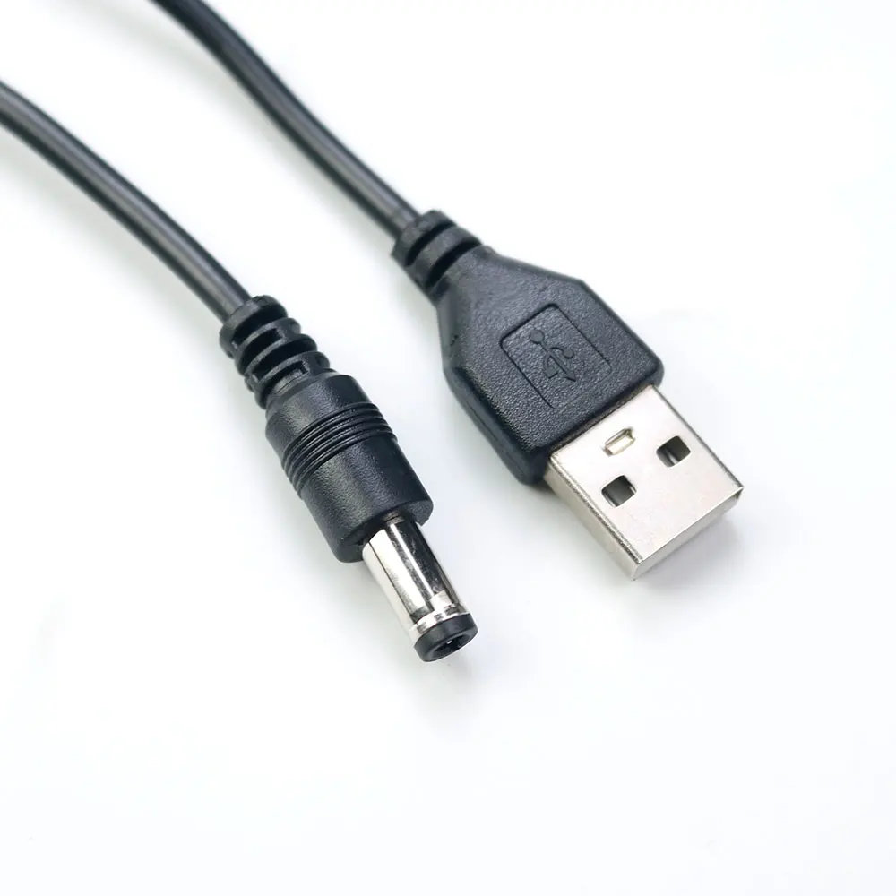1M USB Port To 5.5 X 2.5mm 5V 2A DC Barrel Jack Power Cable Connector DC 5525 For Small Electronics Devices