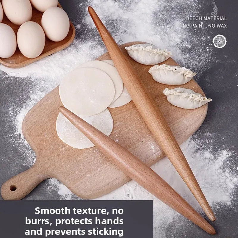 

Скалка из натурального дерева для домашнего использования, с изогнутой головкой, специально для раскатки теста для пельменей, лепешек, хлеба и лапши