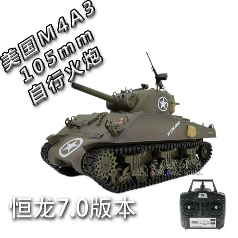 American Remote-Controlled Tanque Militar, 3898-1, Gun Barrel, Telescópico, Multifuncional, Combate, RC, Competitivo, Toy Gift, M4a3, 1:16