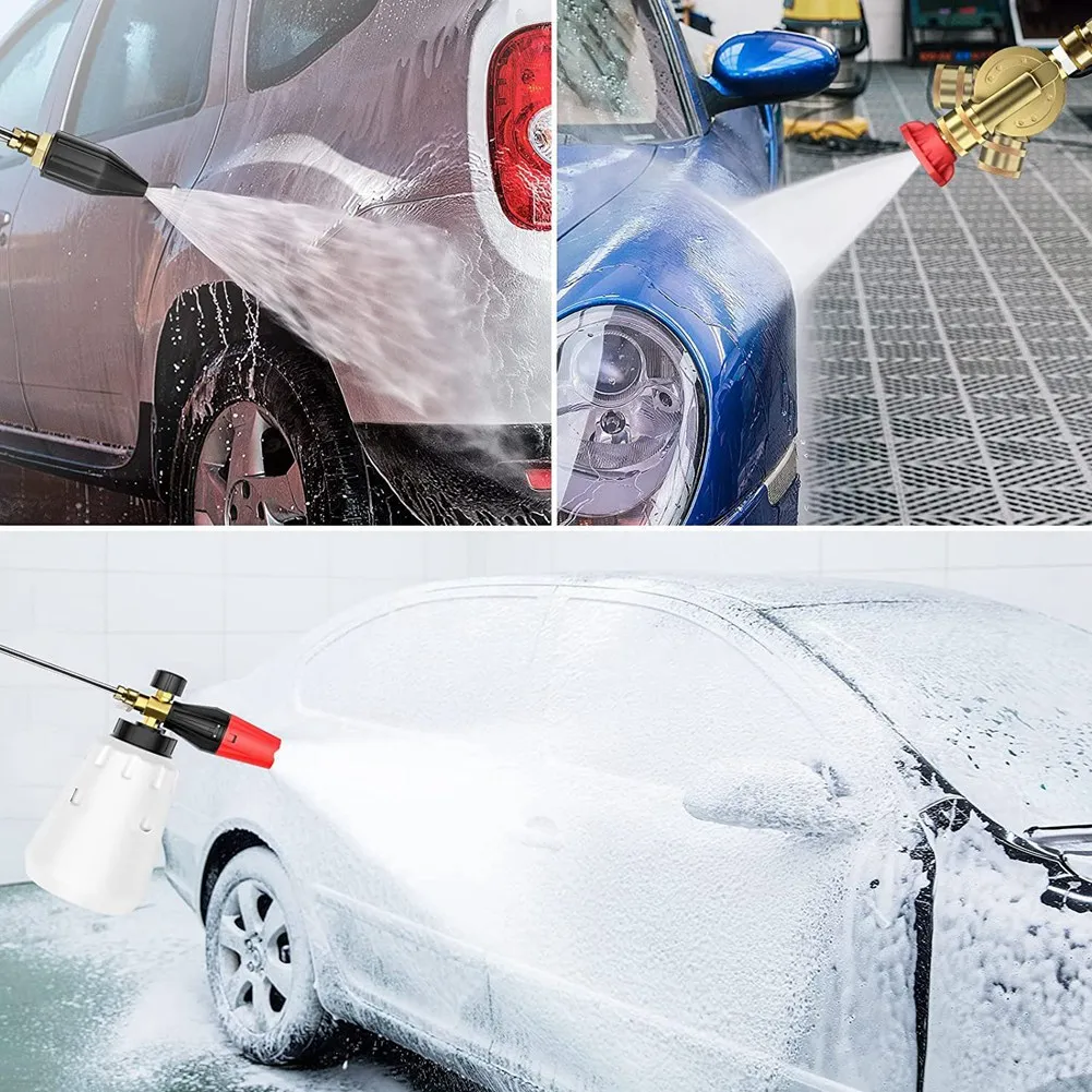

AA50-Pressure Washer Nozzle Tip Kit 4000 PSI 360° Rotating Turbo Nozzle Foam Pot + Nozzle Tips Holder
