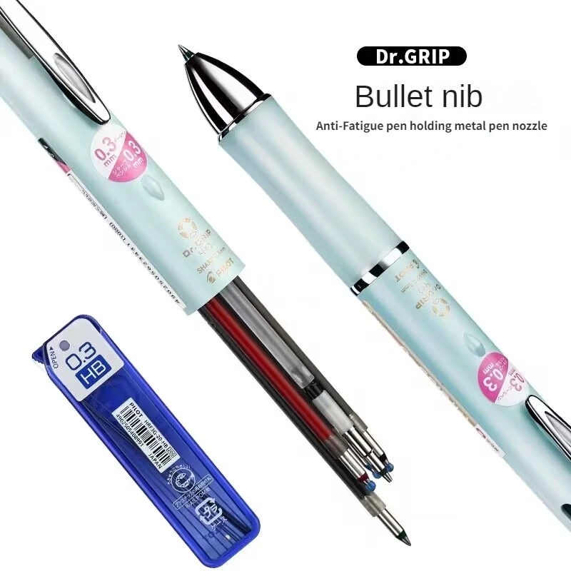 PILOT Dr. Grip 4 + 1 pena multifungsi, pemasok alat tulis Pensil mekanis 0.7/0.5mm 4-warna pena Modular 0.3/0.5mm