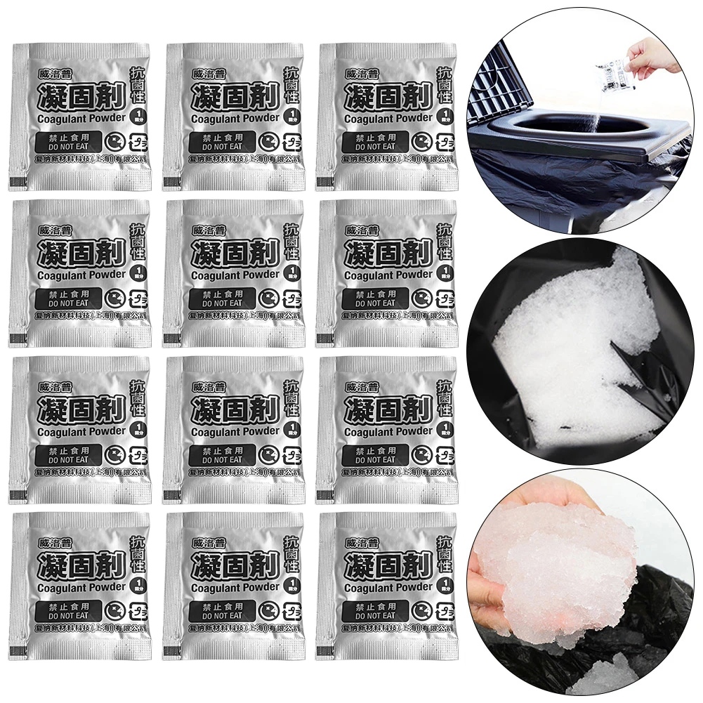 12Pcs Poo Powder Poo Gel Emergency Toilet Waste Treatment Portable Toilet Powder for Portable Toilet for Outdoor Camping Hiking
