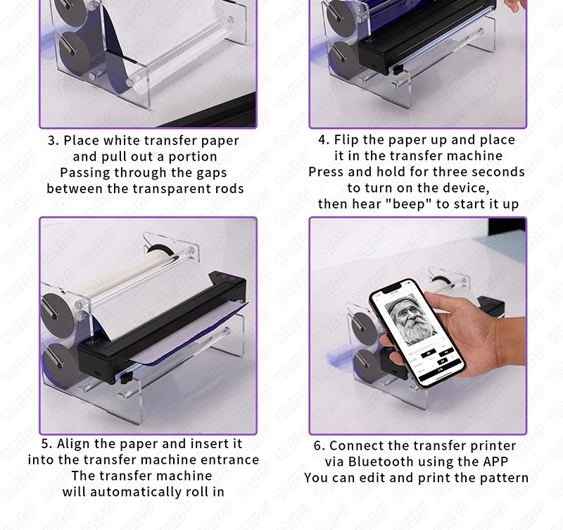 TAIDU P19 Tattoo Printer Portable Thermal Stencil Printer Bluetooth Printing Tattoo Printer Stencil Tattoo Equipment