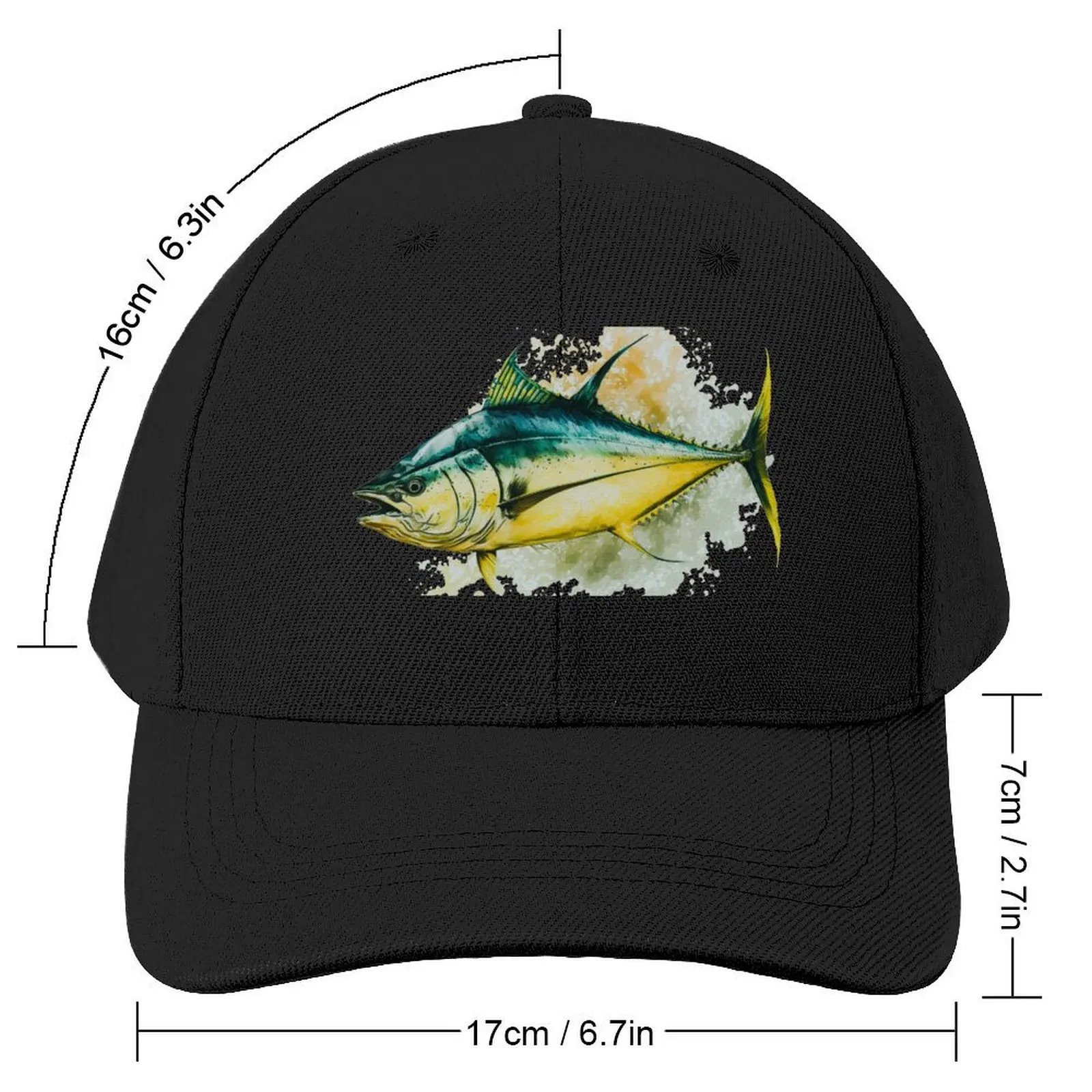 Watercolor Tuna Baseball Cap Fishing cap Hat Man Luxury Hat Baseball Cap Caps For Men Women's