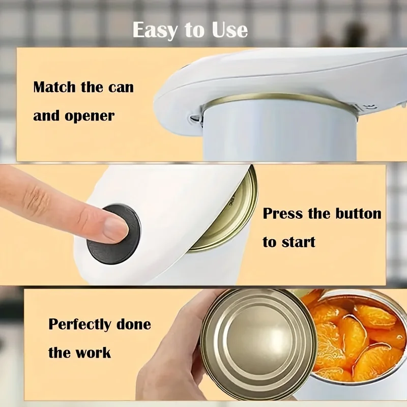 One-Touch Can Opener - Safe, Smooth, Effortless - Kitchen Gadget for Easy Cooking