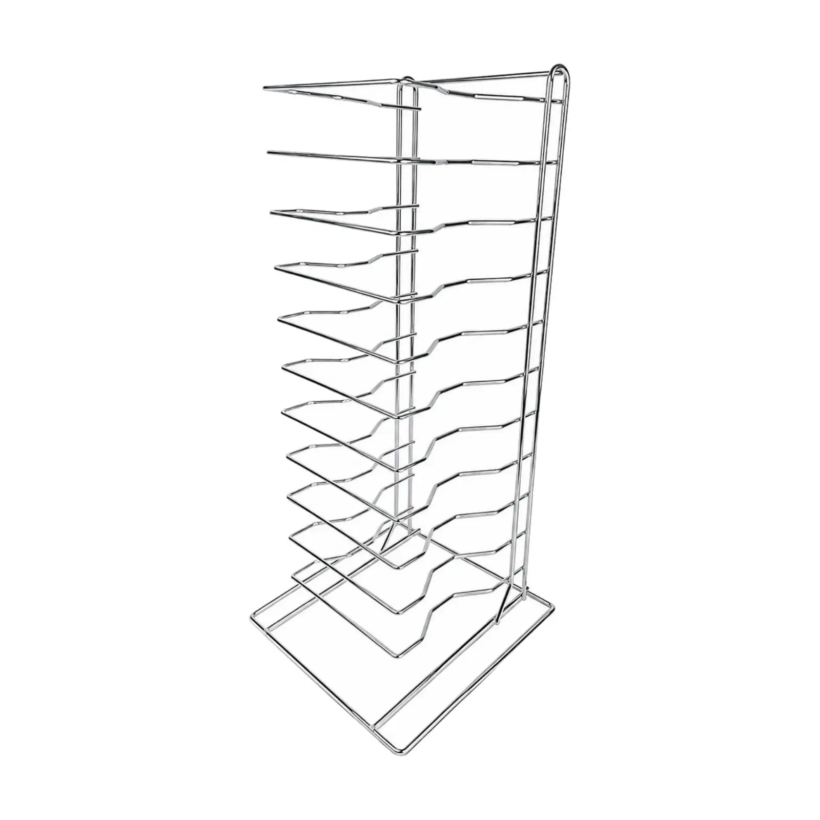 Pizza Pan Rack Welded Freestanding Wire Rack with Horizontal Supports Space-Saving Heavy Duty for Bakers, Bakeries, Restaurants