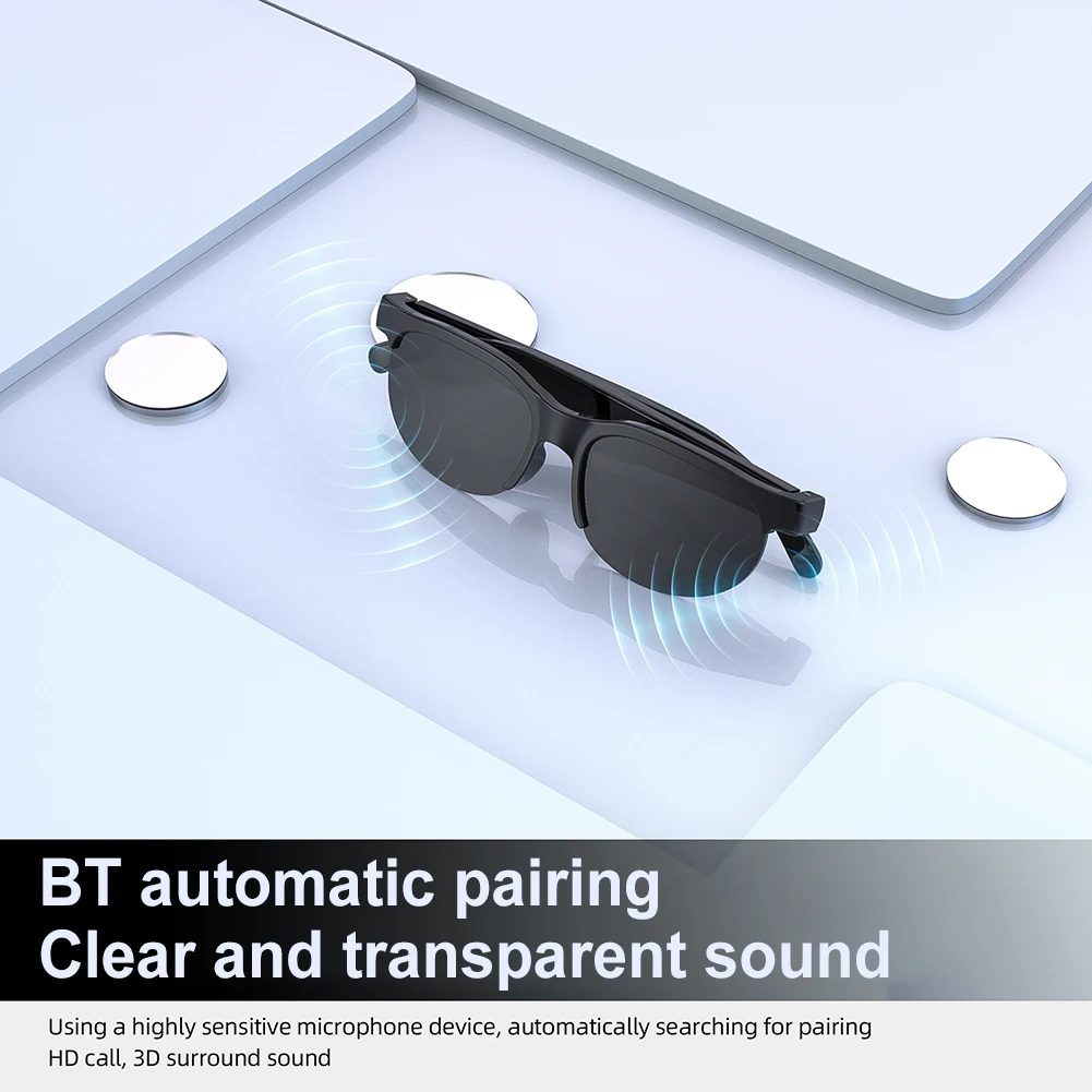 AI Intelligente Übersetzungsbrille, integrierte Mikrofonlautsprecher, Kopfhörerbrille, Musik-Sonnenbrille, kabelloses Headset für Männer und Frauen