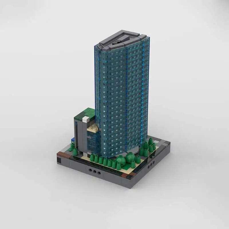 MOC Stadt Serie Energie Turm Bausteine Street View Architektur Modell Spielzeug Montage Technologie Bricks Set Kinder Geschenke