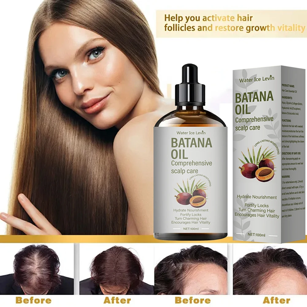 

Batana Hair Care Oil Organic-Natural Comprehensive Scalp Care Promotes Thicker Hair Deeply Repairs Dry-Damaged Hair Care Serum