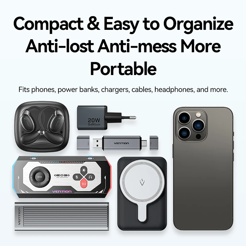 Vention Power Bank สําหรับ iPhone 16 15 14 Xiaomi หูฟังกันน้ํากระเป๋าโทรศัพท์ Powerbank กระเป๋าโทรศัพท์มือถือ Accessorie