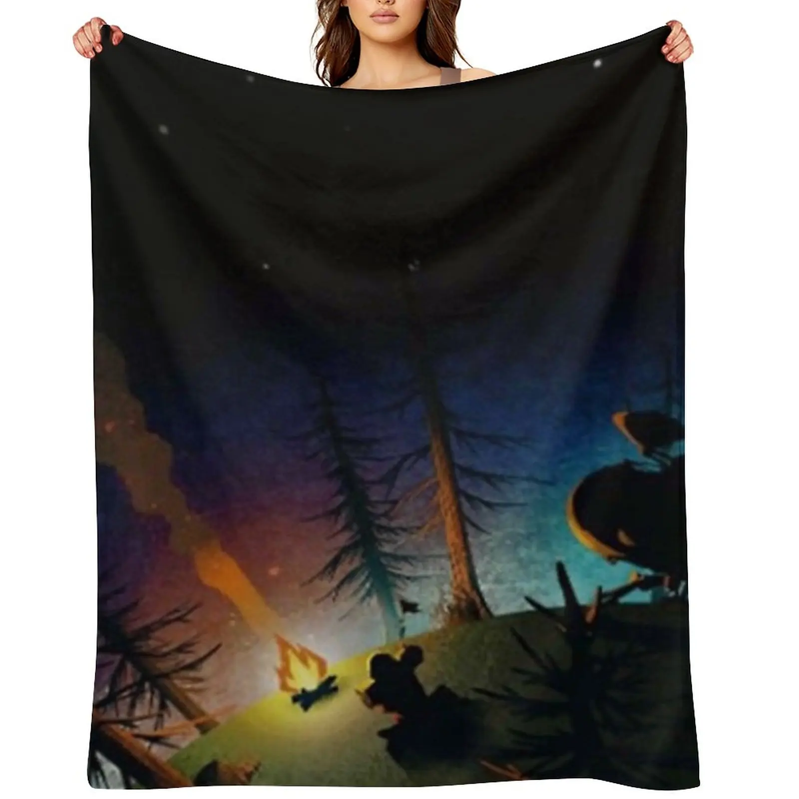 

An Illustration of Outer Wilds Poster Throw Blanket Flannel Retros Thin Plaid Blankets